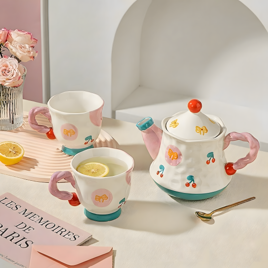 Porcelain Teapot & Cup Set 2 Pcs